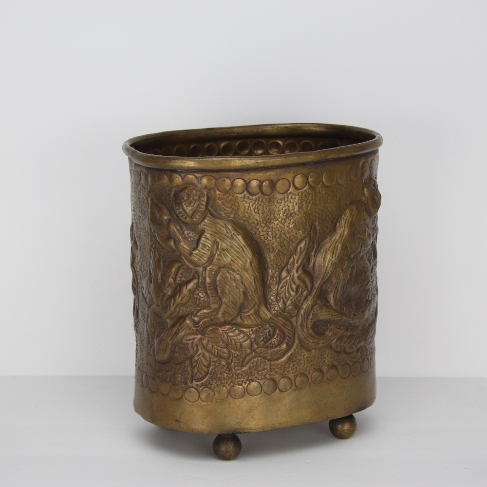 Vintage Brass Planter Castilian Imports Monkey